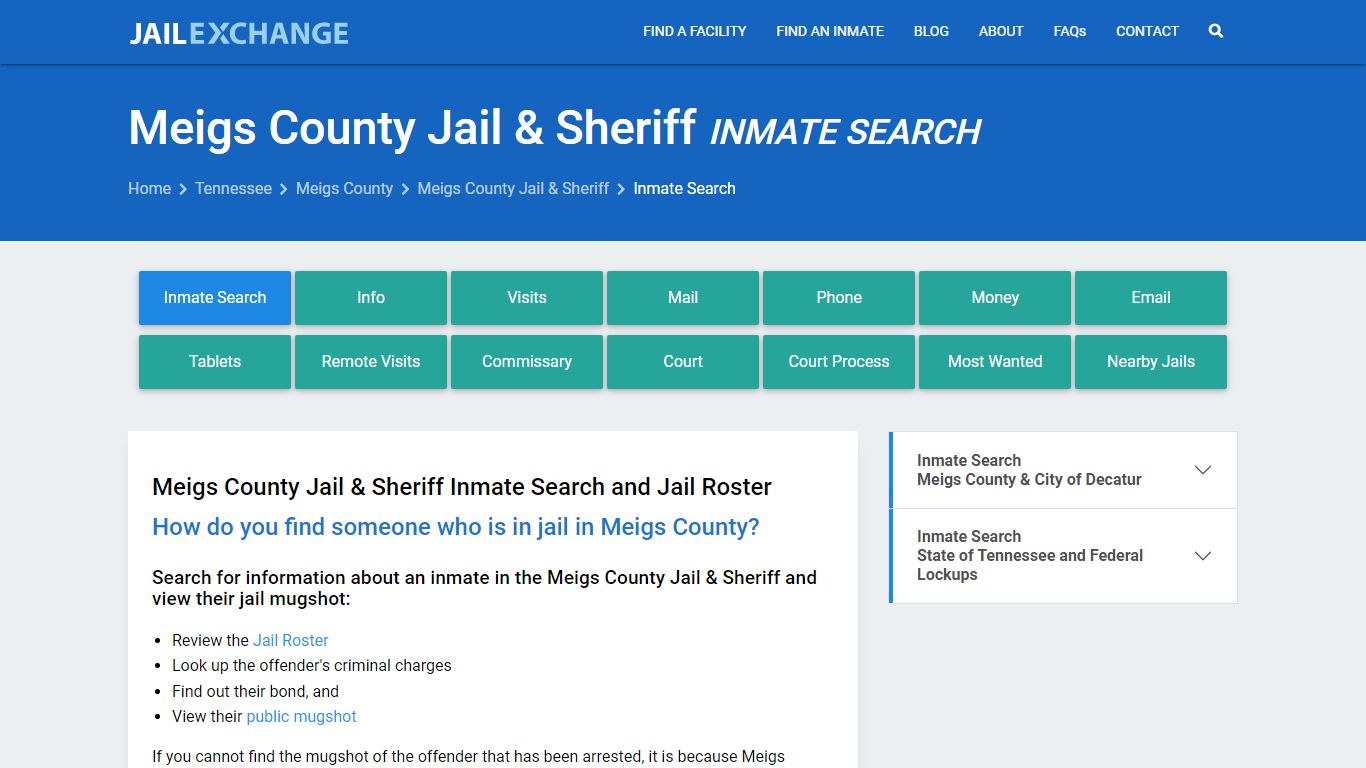 Meigs County Jail & Sheriff Inmate Search - Jail Exchange